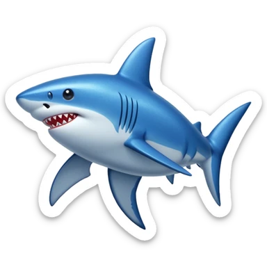 glitter azul-marinho tubarão sticker