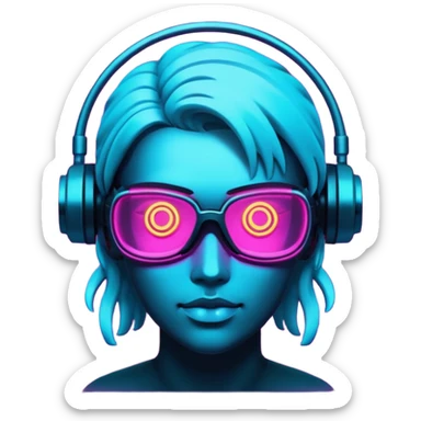 Dark glowing vaporwave neon cyberpunk sticker