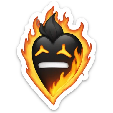 Heart on fire sticker