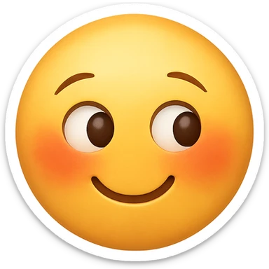 blushing face emoji, digital illustration sticker