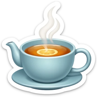 Cup of tea with a halo  sticker