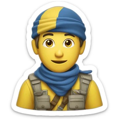 Foulard scout bleu et jaune sticker