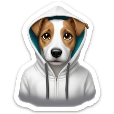 Jack-russel terrier in hoody  sticker