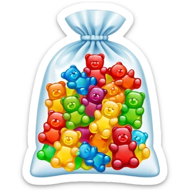Bag of bright colored gummy bears sticker