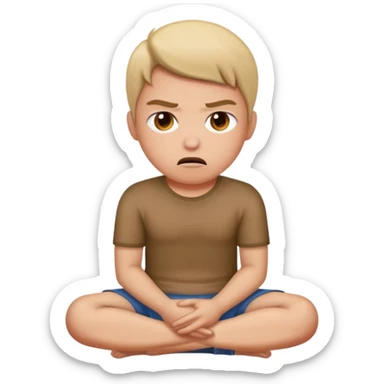 Annoyed fits sitting on face sticker