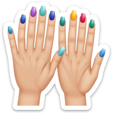 hands with nails done sticker