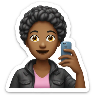 woman taking selfie sticker