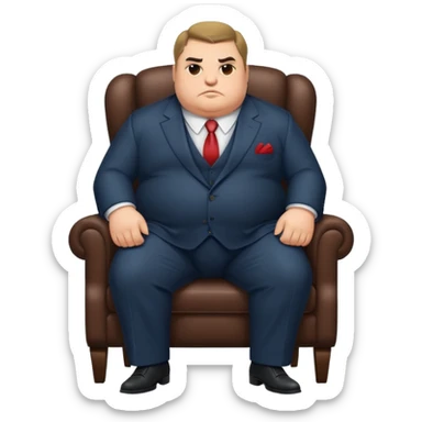 Mafia big fat boss sit on a chair sticker