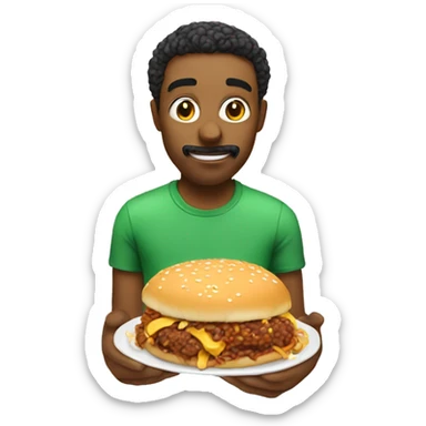 guy eating sloppy food  sticker