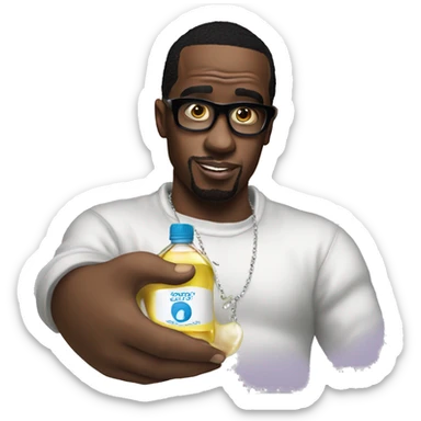 p diddy holding baby oil sticker