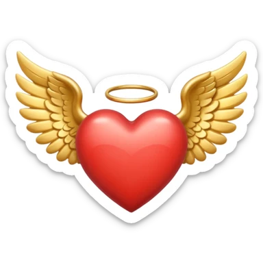 heart with angel wings sticker