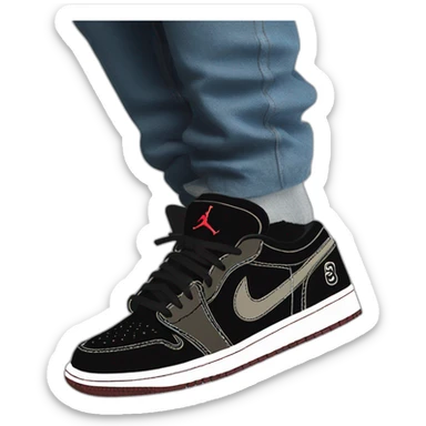 Jordan 1 low Travis Scott black Phantom sticker