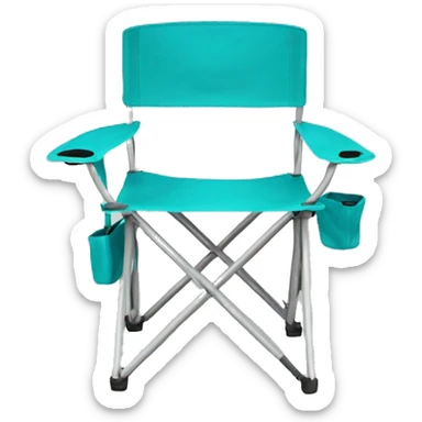 Realistic turquoise camping folding chair isolated.  sticker