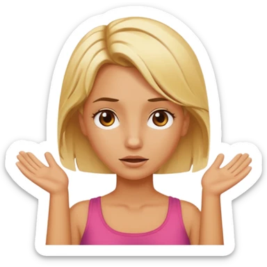 Blonde sunburnt girl shrugging sticker