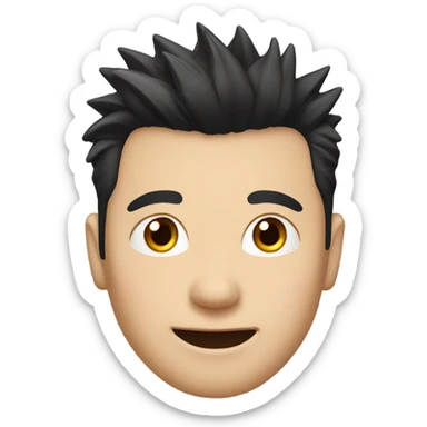 chinese man 40yo with spiky short black hair smile, smart shirt. sticker