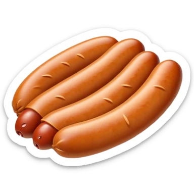 sausage with a sad face sticker