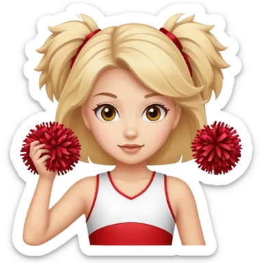 cheerleader girl holding pom-poms sticker