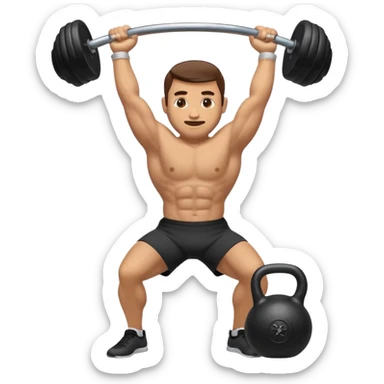 crossfit man emoji swinging kettlebell dynamic simple emoji style sticker