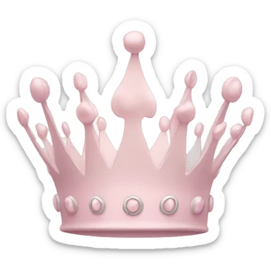 White and pastel pink crown sticker