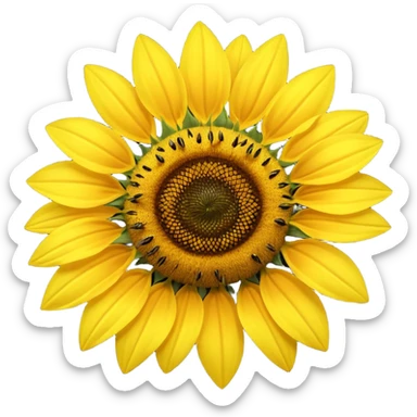 Sunflower with small bee sticker