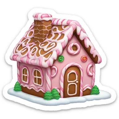Pink gingerbread house sticker