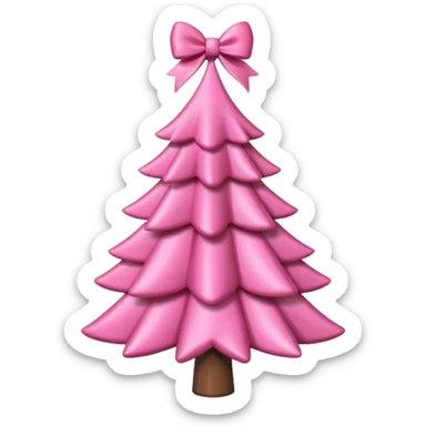 pink christmas tree with pink bow and pink ornaments sticker