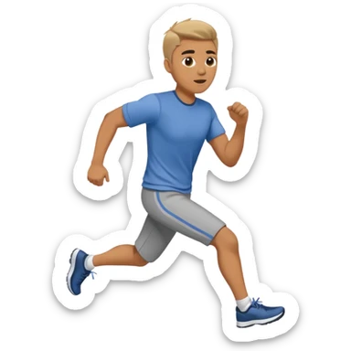 Man in plane clothes running after the car called hyundai ionic sticker