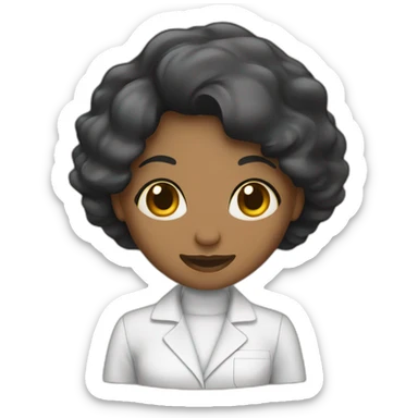 dentista mujer cabello negro y piel canela sticker