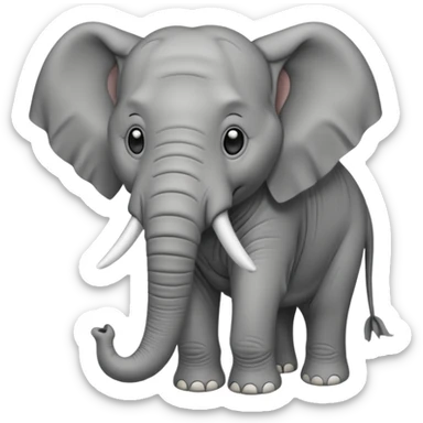 an elephant without ears sticker