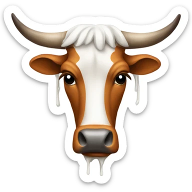 Very sad Crying Texas longhorn sticker