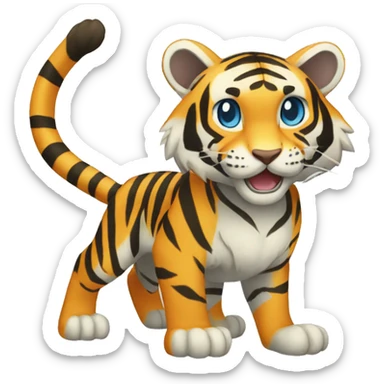 Blue-striped Tiger-Fakémon-Pokémon full body sticker