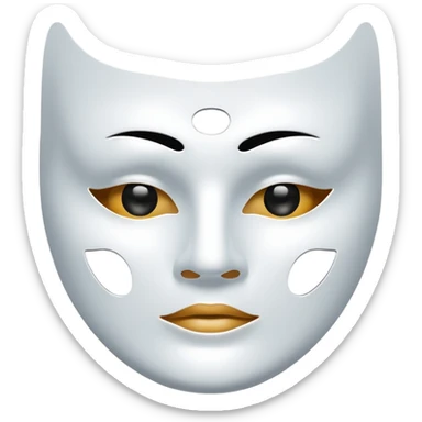 a sheet of white mask pack for face skincare beauty, except on the face, transpalent holes on eyes and mouth sticker