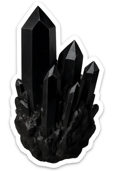 realistic goth black crystal, highly detailed, no background sticker