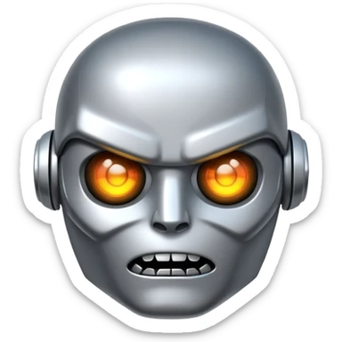 ai robot emoji, angry expression sticker