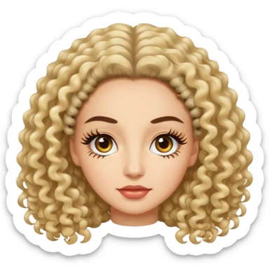 a woman with eyelash perm sticker