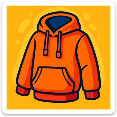 a hoodie, cozy and casual, vibrant toon style sticker