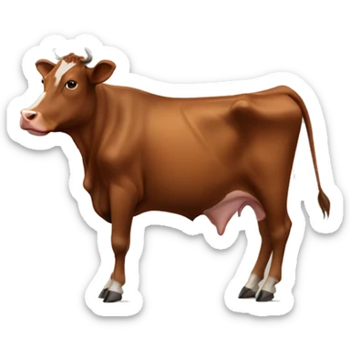 Plain brown cow sticker