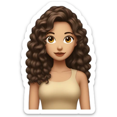 Una chica de piel morena ojos marrones com pelo largo y lasio y de color negro y labio grandes color mate sticker