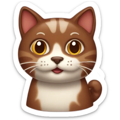 Brown cat as cream brownie dessert sticker