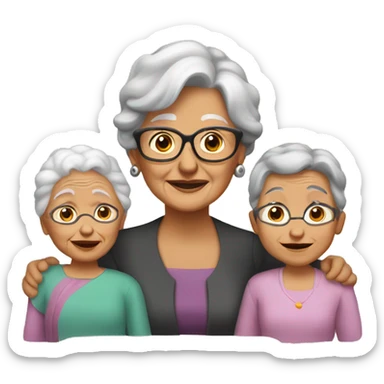 Abuelita y sus nietas sticker