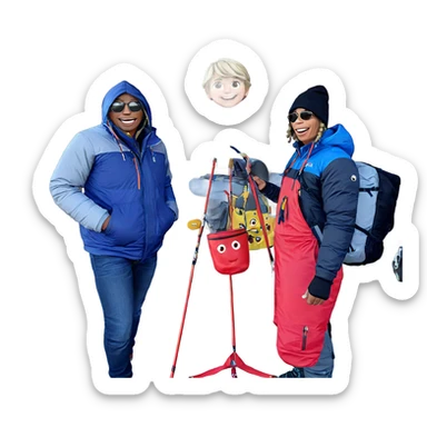 boys enjoying outdoor adventure sticker