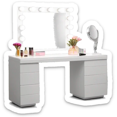 Vanity table with led light sticker