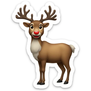 Red Nosed Reindeer full body  sticker