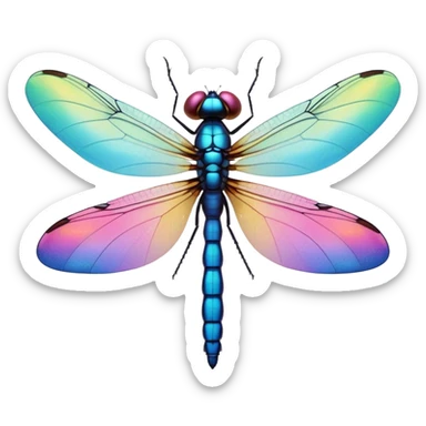 Peaceful Dragonfly color  sticker