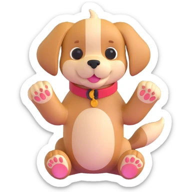 puppy showing its paws sticker