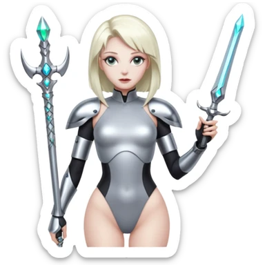 Cyber Queen – holo scepter + chrome belt sticker
