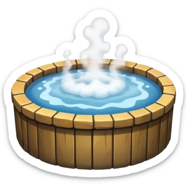 hot spring emoji with steam sticker