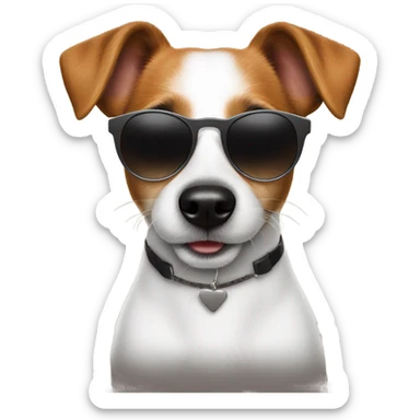 Jack Russel wearing sunglasses sticker