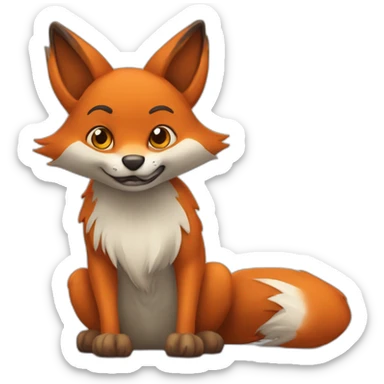 Renard qui tue une araignée sticker