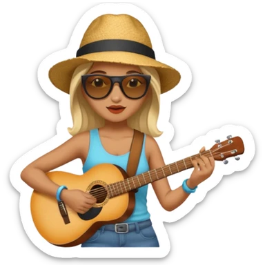 Street Music Performer woman with hat sticker